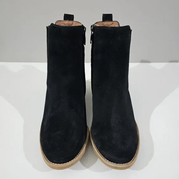 NEW Paul Green Sante Zip Ankle Bootie Western Black Suede UK Size 7